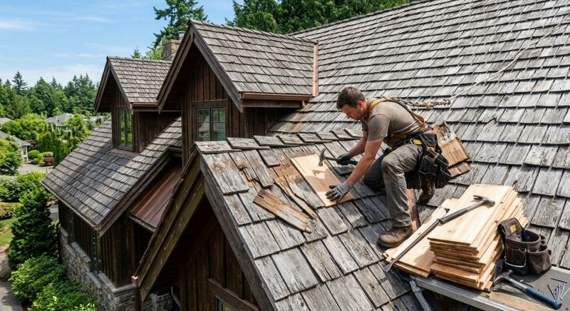 Cedar Shake Roof Repair in Woodland Park, CO